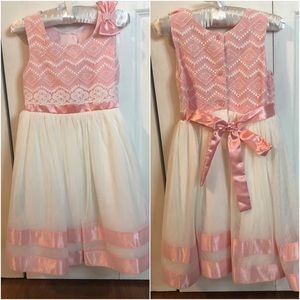 Girls Formal Peach Dress, Size 5